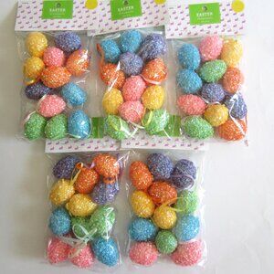 Easter Eggs Ornaments Shiny Sequin Pastel 5 Pack (60)
